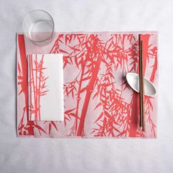 mantel individual de papel para restaurante japones kioto rojo