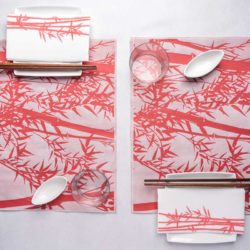 manteles individuales de papel para restaurante japones kioto rojo